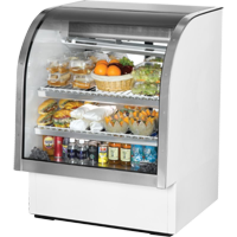 Curved Glass Refrigerated Deli Case with Hydrocarbon Refrigerant and LED Lighting TCGG36HCLD