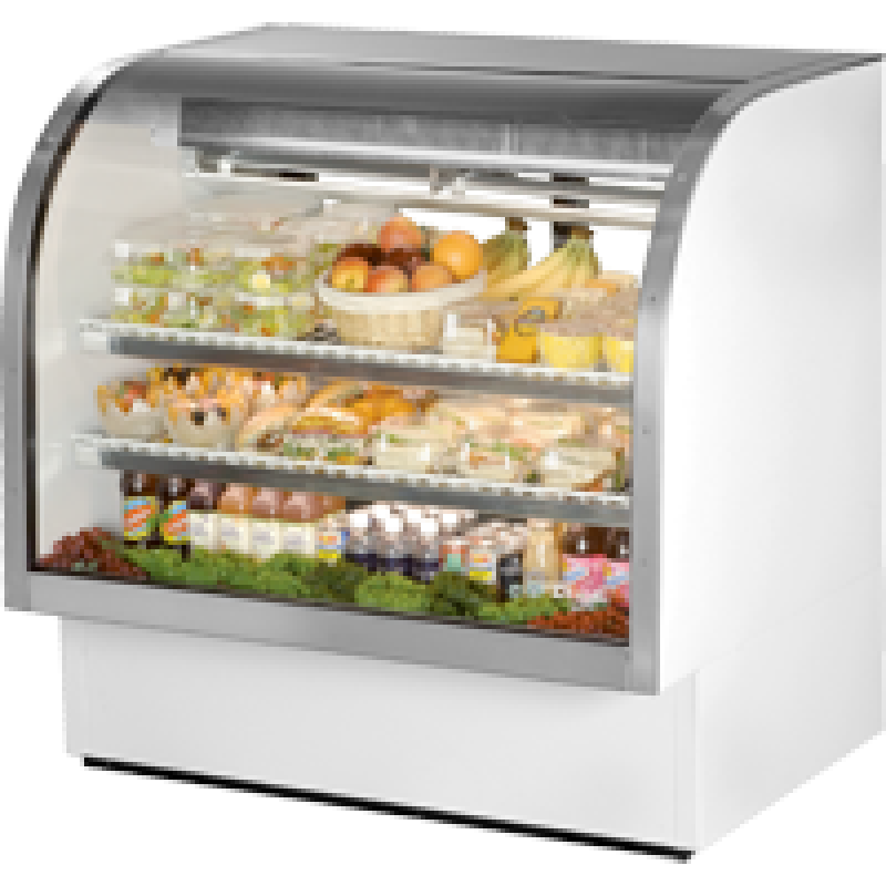 Curved Glass Refrigerated Deli Case with Hydrocarbon Refrigerant and LED Lighting TCGG48HCLD