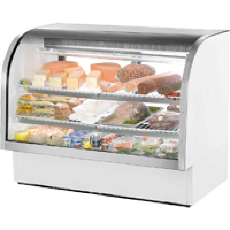 Curved Glass Refrigerated Deli Case with Hydrocarbon Refrigerant and LED Lighting TCGG60HCLD