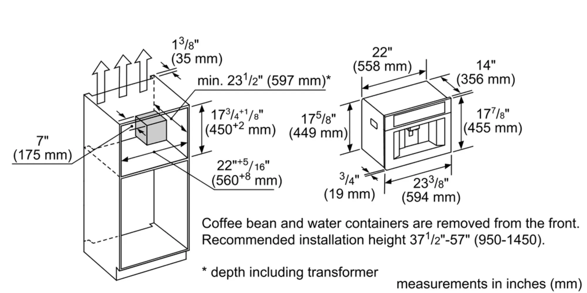 Built-in Coffee Machine , Removable Water Tank TCM24TS