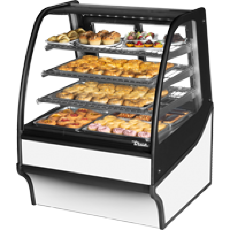Curved Glass, Glass End Dry Case with Stainless Exterior and White Interior TDMDC36GEGESW