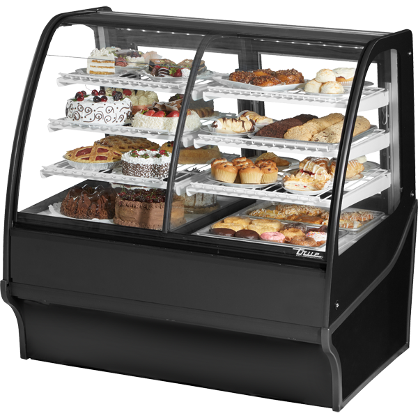 Curved Glass, Glass End Dual Zone with Black Exterior and White Interior TDMDZ48GEGEBW
