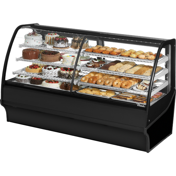 Curved Glass, Glass End Dual Zone with Black Exterior and White Interior TDMDZ77GEGEBW