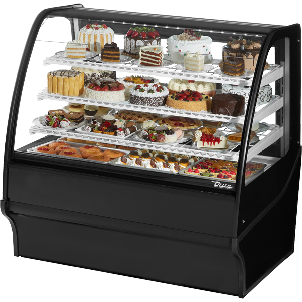 Curved Glass, Glass End Refrigerator with Black Exterior and White Interior TDMR48GEGEBW
