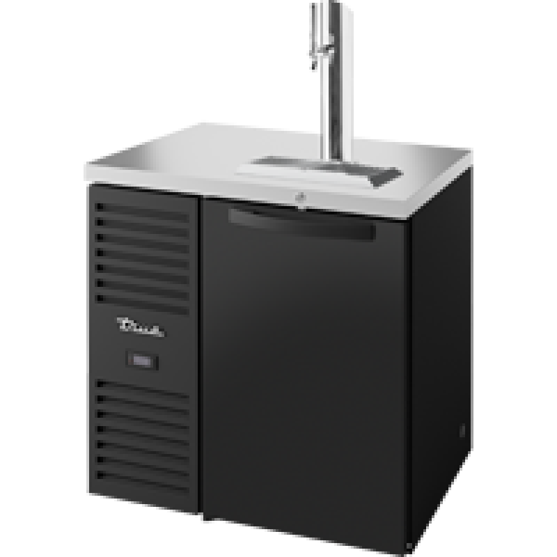 Reach-In Single Zone Refrigerator with Left Side Refrigeration System. Black Exterior and Solid Swing Doors TDR32RISZ1LBS1