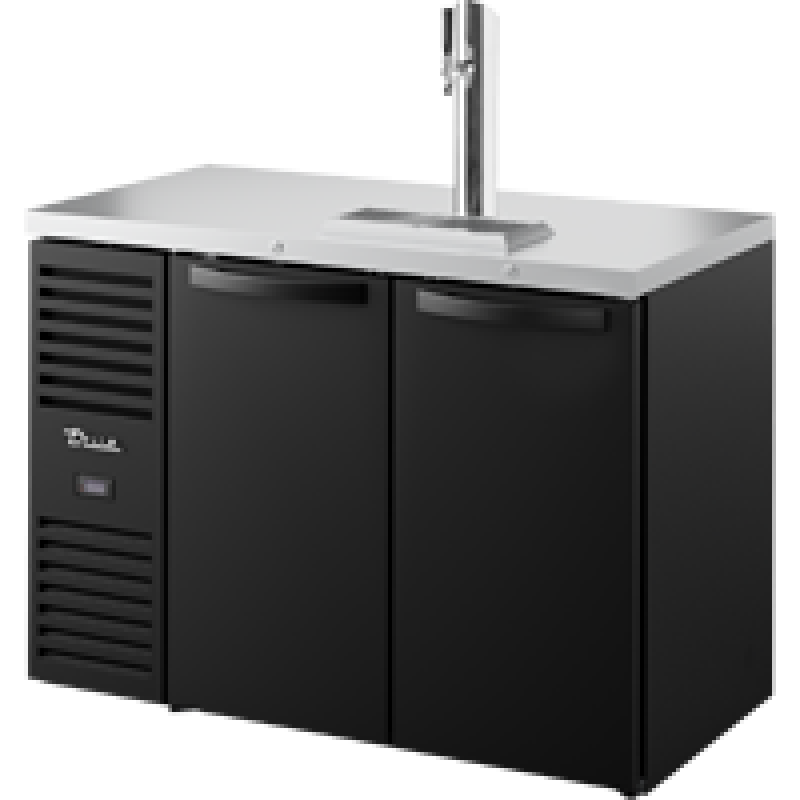 Reach-In Single Zone Refrigerator with Left Side Refrigeration System. Black Exterior and Solid Swing Doors TDR48RISZ1LBSS1