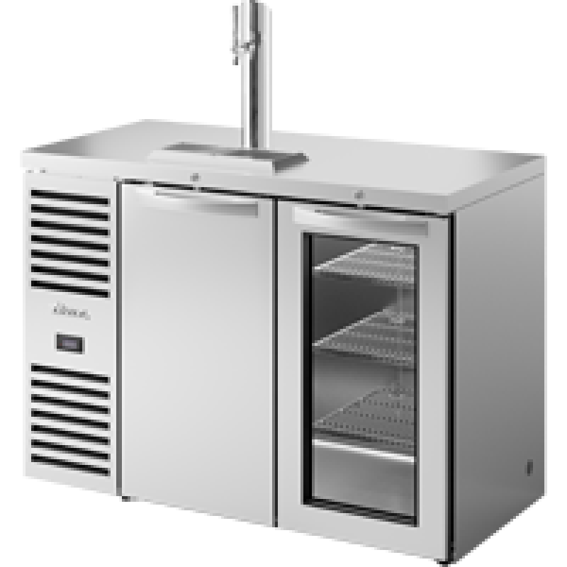 Reach-In Single Zone Refrigerator with Left Side Refrigeration System. Stainless Exterior and Solid & Glass Swing Doors TDR48RISZ1LSSG1