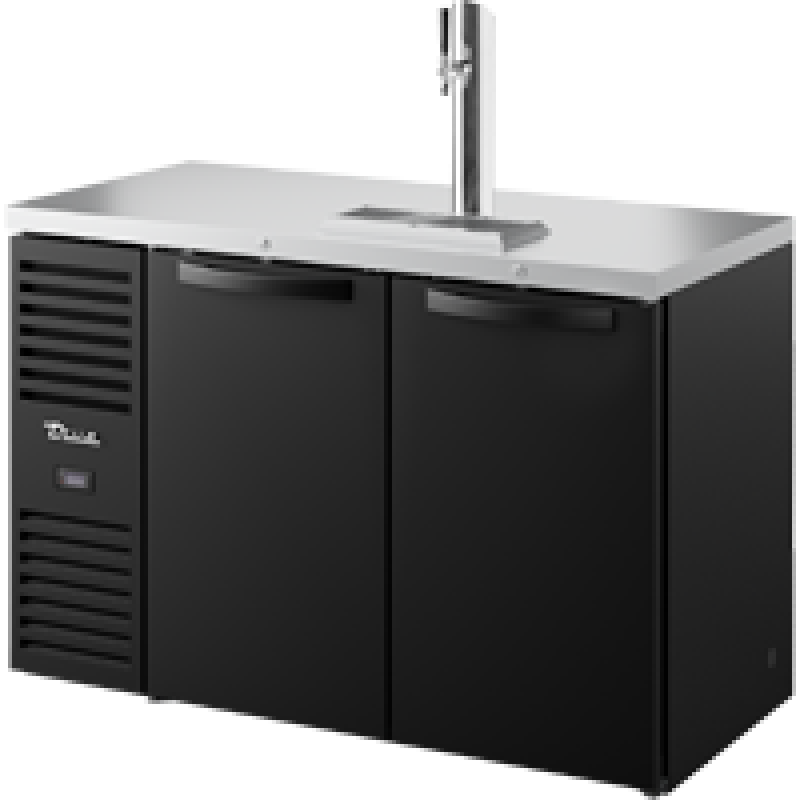 Reach-In Single Zone Refrigerator with Left Side Refrigeration System. Black Exterior and Solid Swing Doors TDR52RISZ1LBSS1