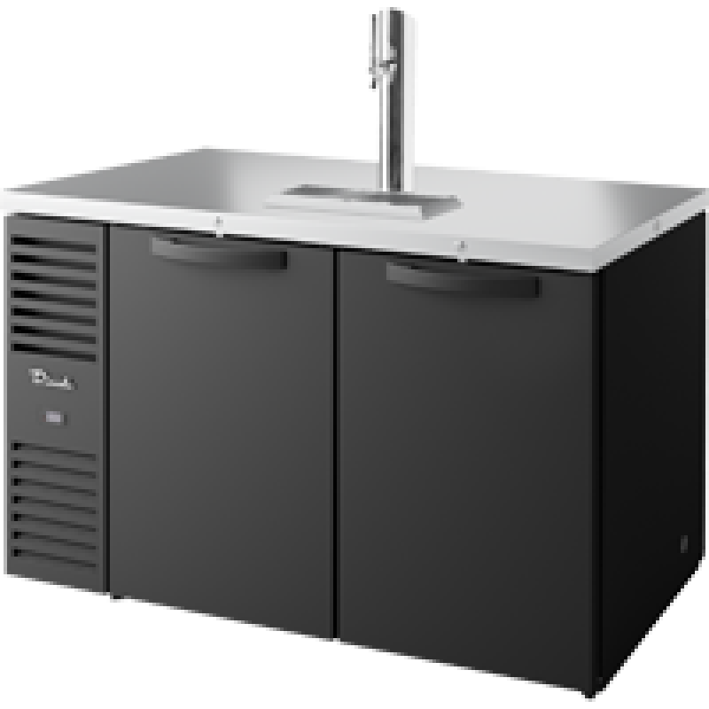 Pass-Thru Single Zone Refrigerator with Left Side Refrigeration System. Black Exterior and Solid Swing Doors TDR60PTSZ1LBSSSS1