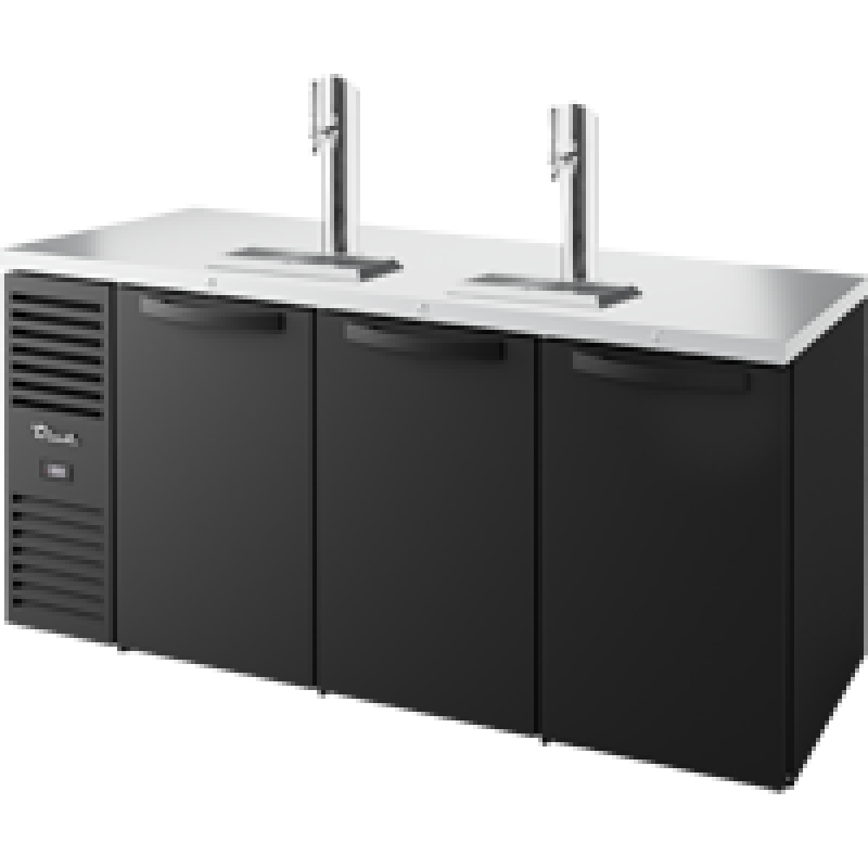 Reach-In Single Zone Refrigerator with Left Side Refrigeration System. Black Exterior and Solid Swing Doors TDR72RISZ1LBSSS1