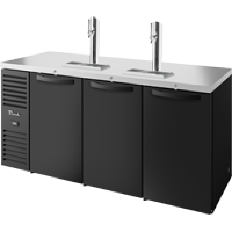 Reach-In Single Zone Refrigerator with Left Side Refrigeration System. Black Exterior and Solid Swing Doors TDR84RISZ1LBSSS1