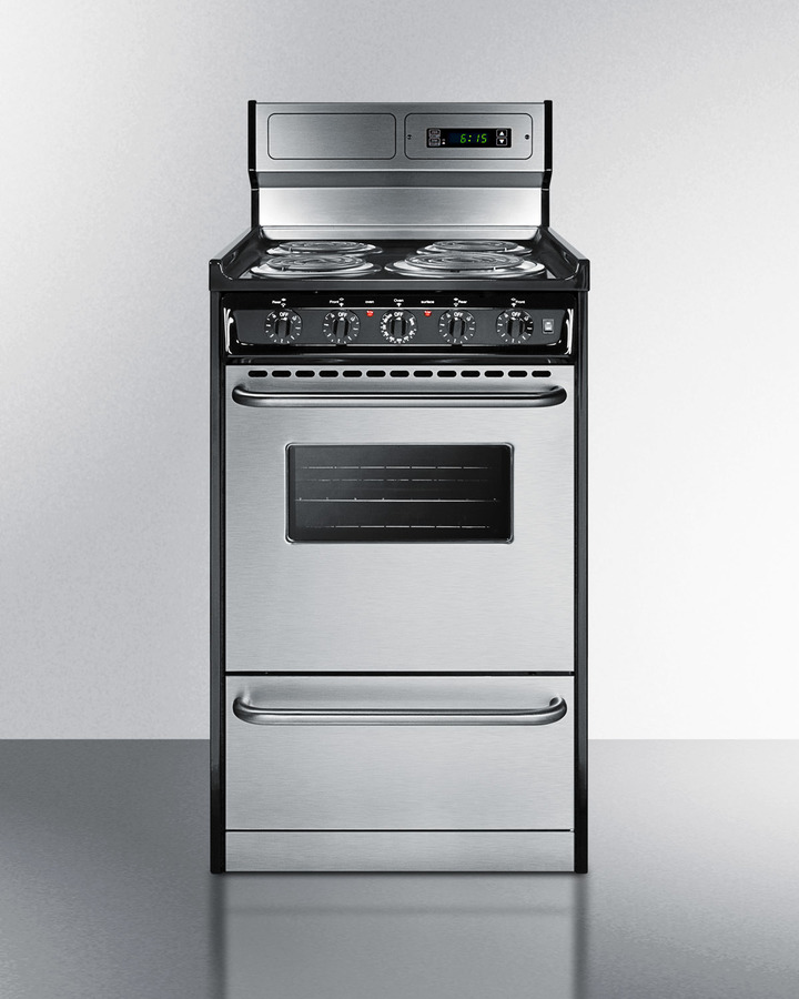 20" Wide Electric Coil Range TEM130BKWY
