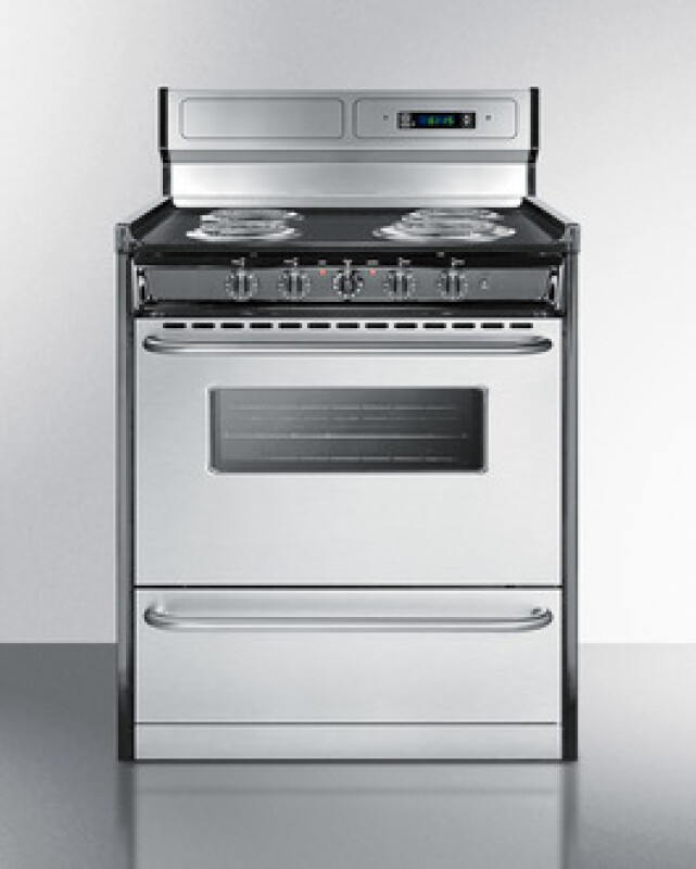 30" Wide Electric Coil Range TEM230BKWY