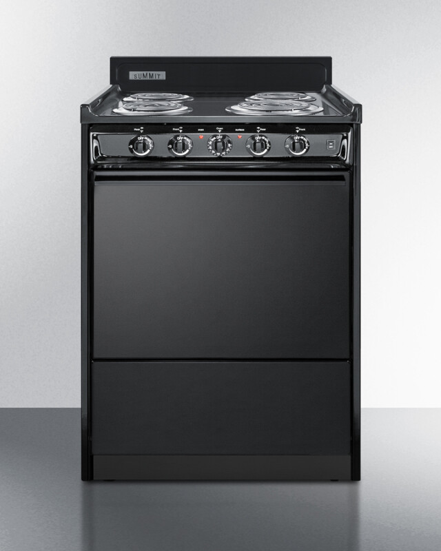Summit 24" Wide Electric Coil Range Black TEM610C Picture 1