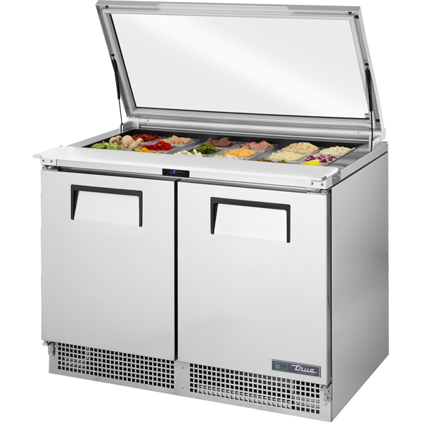 Food Prep Unit with Flat Glass Lid & Hydrocarbon Refrigerant TFP4818MFGLIDHC
