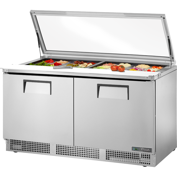 Food Prep Unit with Flat Glass Lid with Hydrocarbon Refrigerant TFP6424MFGLIDHC