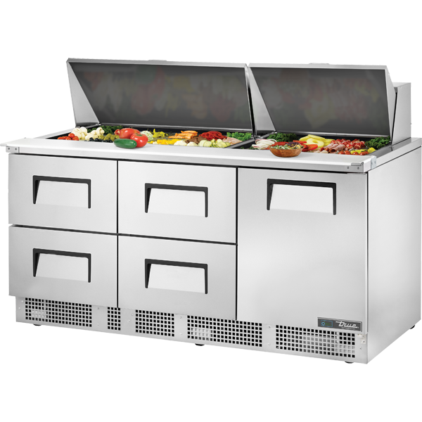 Door and Drawered Food Prep Unit with Hydrocarbon Refrigerant TFP7230MD4HC
