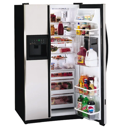 GE Profile Performance 28.4 Cu. Ft. Side-by-Side Refrigerator with Refreshment Center, Electronic Monitor and Dispenser with Water by Culligan TFS28PBDBS