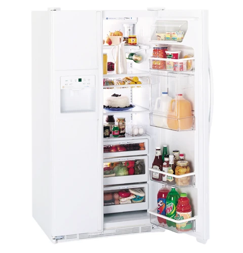 GE Profile Performance 28.4 Cu. Ft. Side-by-Side Refrigerator with Refreshment Center, Electronic Monitor and Dispenser with Water by Culligan TFX28PBDBB