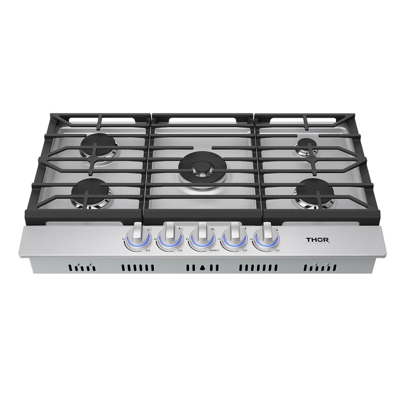 36 Inch Professional Gas Cooktop In Stainless Steel TGC36F