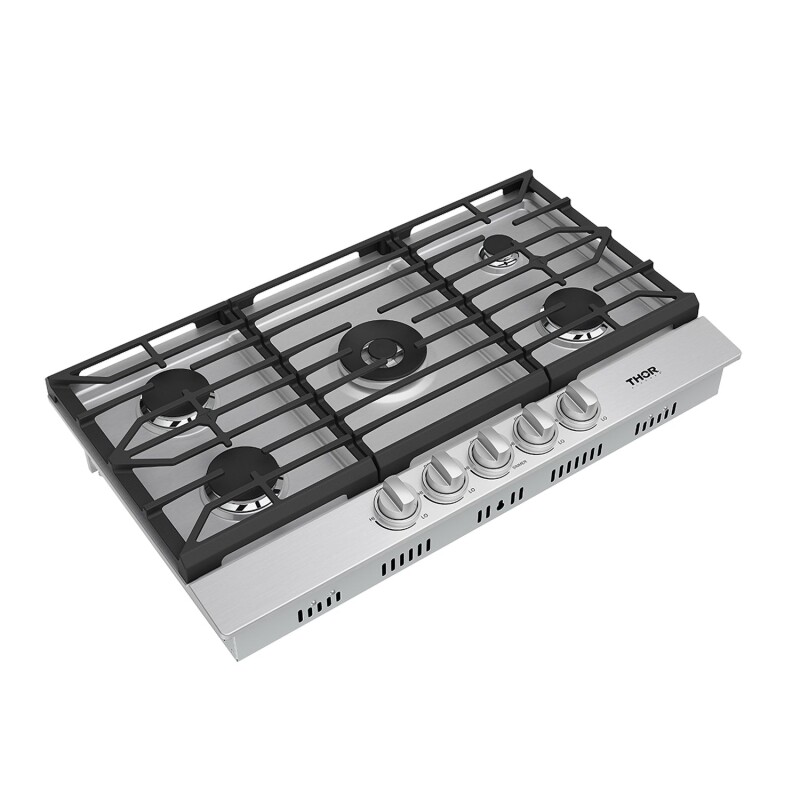 36 Inch Professional Gas Cooktop In Stainless Steel TGC36F