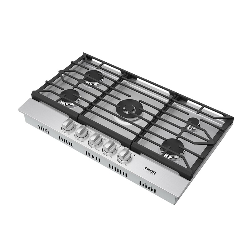 36 Inch Professional Gas Cooktop In Stainless Steel TGC36F