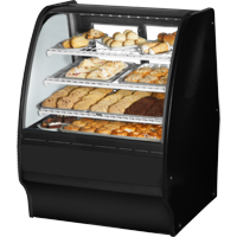 Fixed Front Curved Glass, Solid Colored End Dry Case with Black Exterior and White Interior TGMDC36SCSCBW