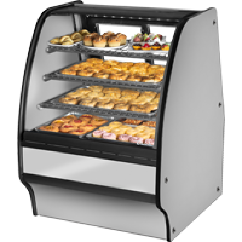 Fixed Front Curved Glass, Solid Colored End Dry Case with Stainless Exterior and Stainless Interior TGMDC36SCSCSS