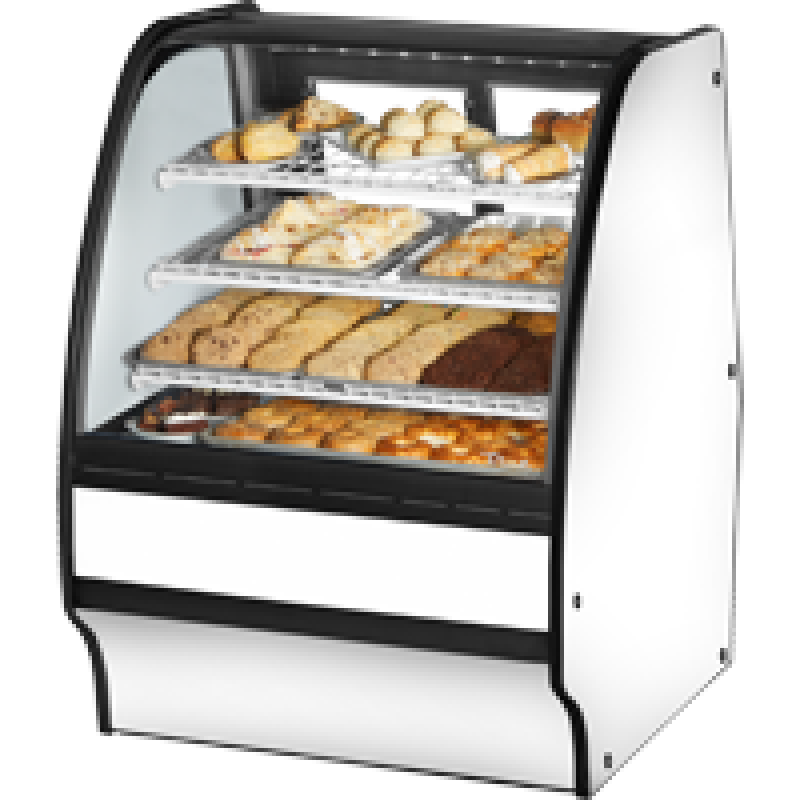Fixed Front Curved Glass, Solid Colored End Dry Case with White Exterior and White Interior TGMDC36SCSCWW