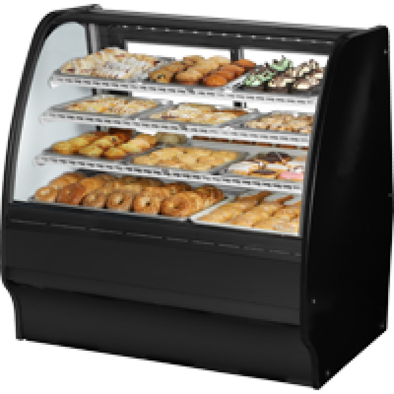 Fixed Front Curved Glass, Solid Colored End Dry Case with Black Exterior and White Interior TGMDC48SCSCBW