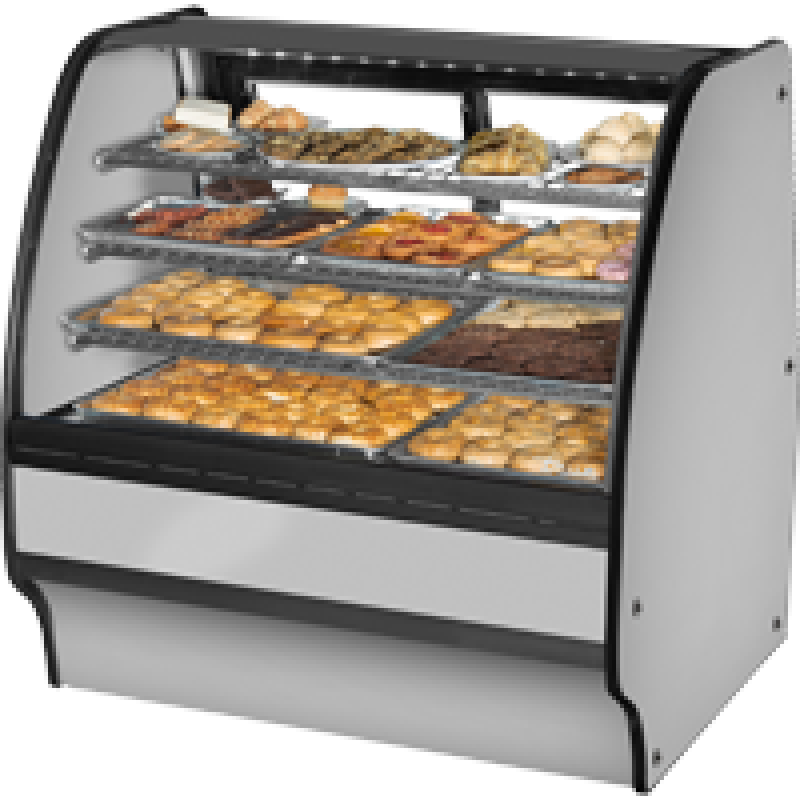 Fixed Front Curved Glass, Solid Colored End Dry Case with Stainless Exterior and Stainless Interior TGMDC48SCSCSS