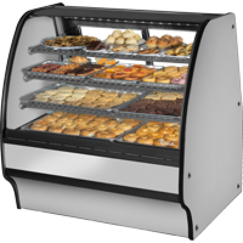 Fixed Front Curved Glass, Solid Colored End Dry Case with Stainless Exterior and Stainless Interior TGMDC59SCSCSS