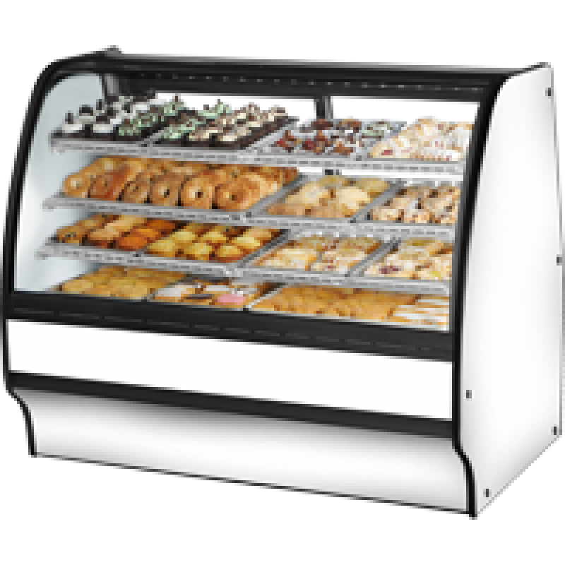 Fixed Front Curved Glass, Solid Colored End Dry Case with White Exterior and White Interior TGMDC59SCSCWW