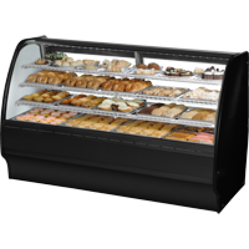 Fixed Front Curved Glass, Solid Colored End Dry Case with Black Exterior and White Interior TGMDC77SCSCBW
