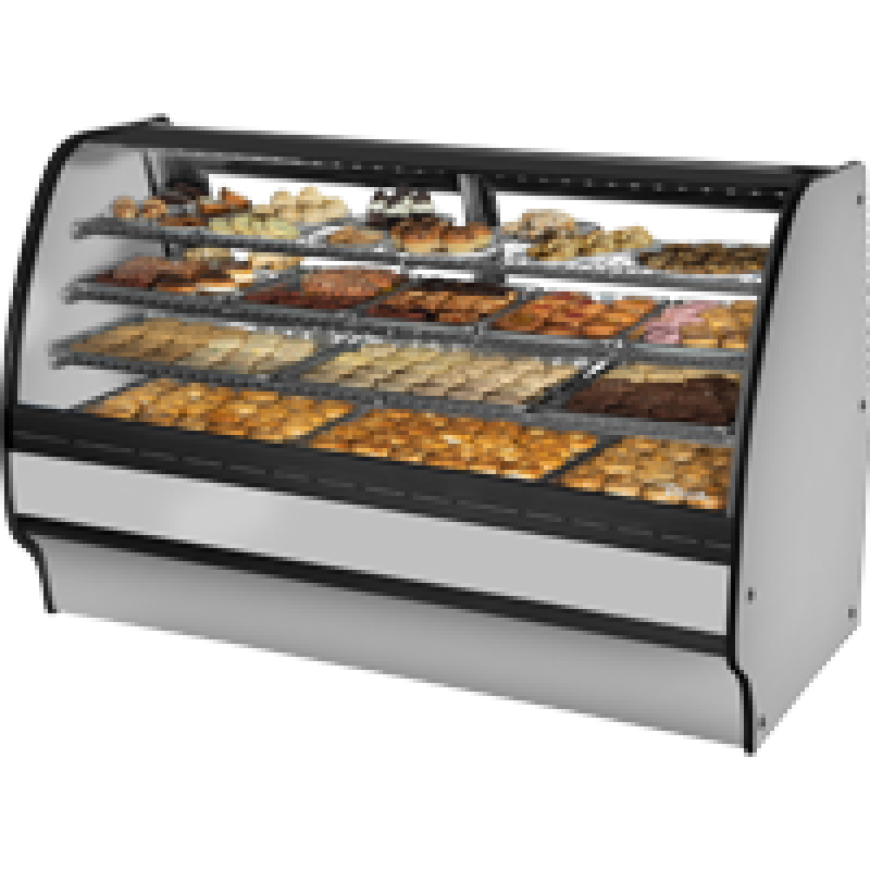 Fixed Front Curved Glass, Solid Colored End Dry Case with Stainless Exterior and Stainless Interior TGMDC77SCSCSS