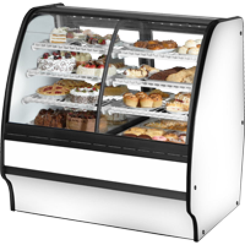 Fixed Front Curved Glass, Solid Colored End Dual Zone with White Exterior and White Interior TGMDZ48SCSCWW