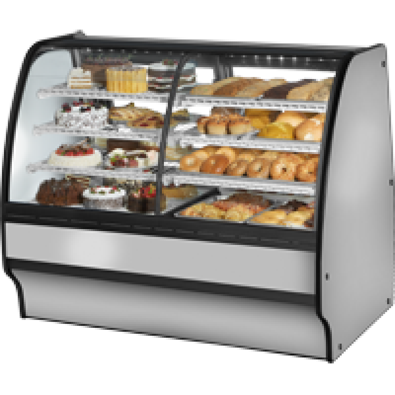 Fixed Front Curved Glass, Solid Colored End Dual Zone with Stainless Exterior and White Interior TGMDZ59SCSCSW