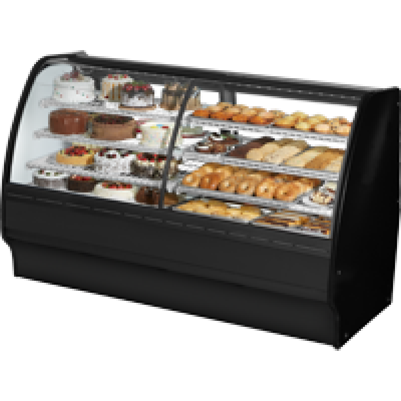 Fixed Front Curved Glass, Solid Colored End Dual Zone with Black Exterior and White Interior TGMDZ77SCSCBW