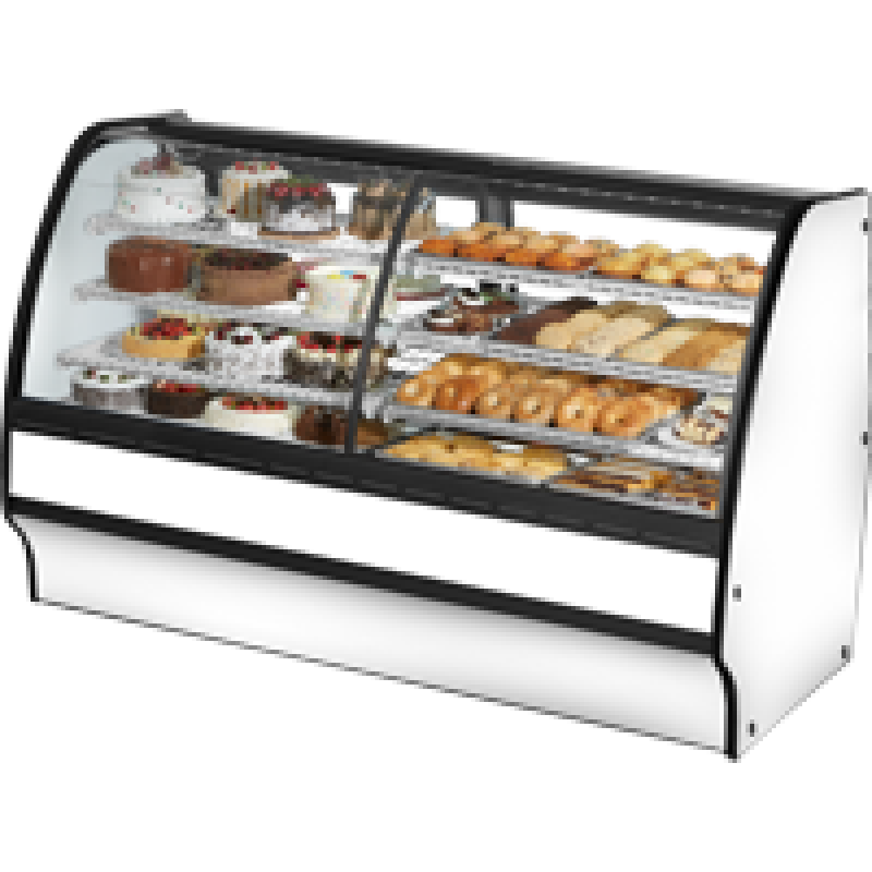 Fixed Front Curved Glass, Solid Colored End Dual Zone with White Exterior and White Interior TGMDZ77SCSCWW