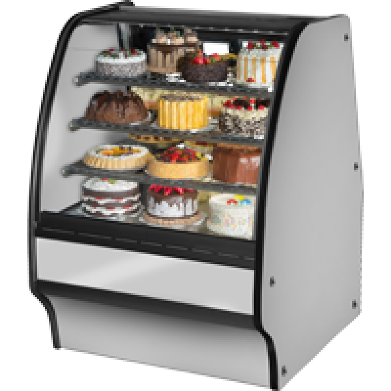 Fixed Front Curved Glass, Solid Colored End Refrigerator with Stainless Exterior and White Interior TGMR36SCSCSS