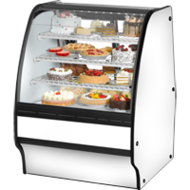 Fixed Front Curved Glass, Solid Colored End Refrigerator with White Exterior and White Interior TGMR36SCSCWW