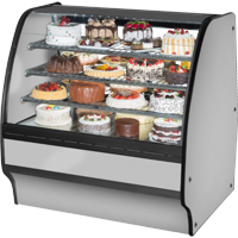 Fixed Front Curved Glass, Solid Colored End Refrigerator with Stainless Exterior and White Interior TGMR48SCSCSS
