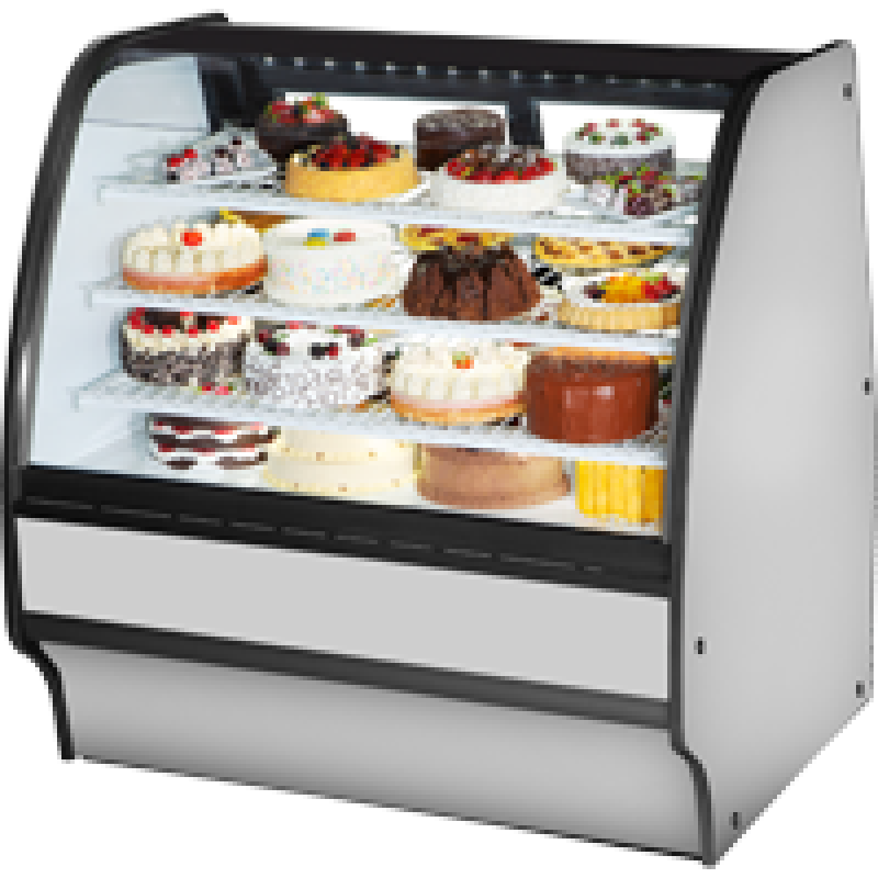 Fixed Front Curved Glass, Solid Colored End Refrigerator with Stainless Exterior and White Interior TGMR48SCSCSW