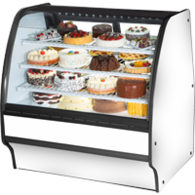 Fixed Front Curved Glass, Solid Colored End Refrigerator with White Exterior and White Interior TGMR48SCSCWW