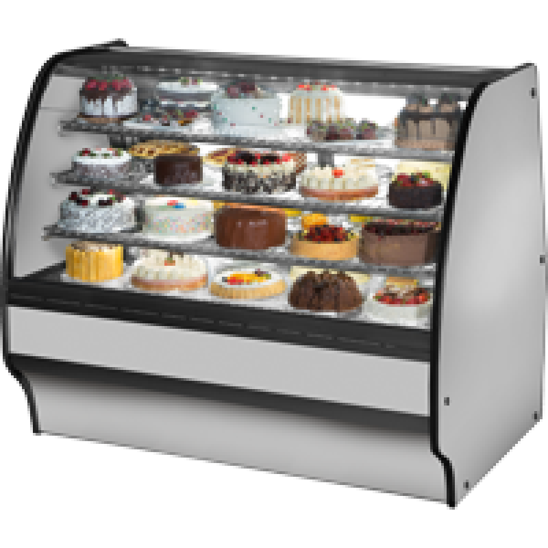 Fixed Front Curved Glass, Solid Colored End Refrigerator with Stainless Exterior and White Interior TGMR59SCSCSS