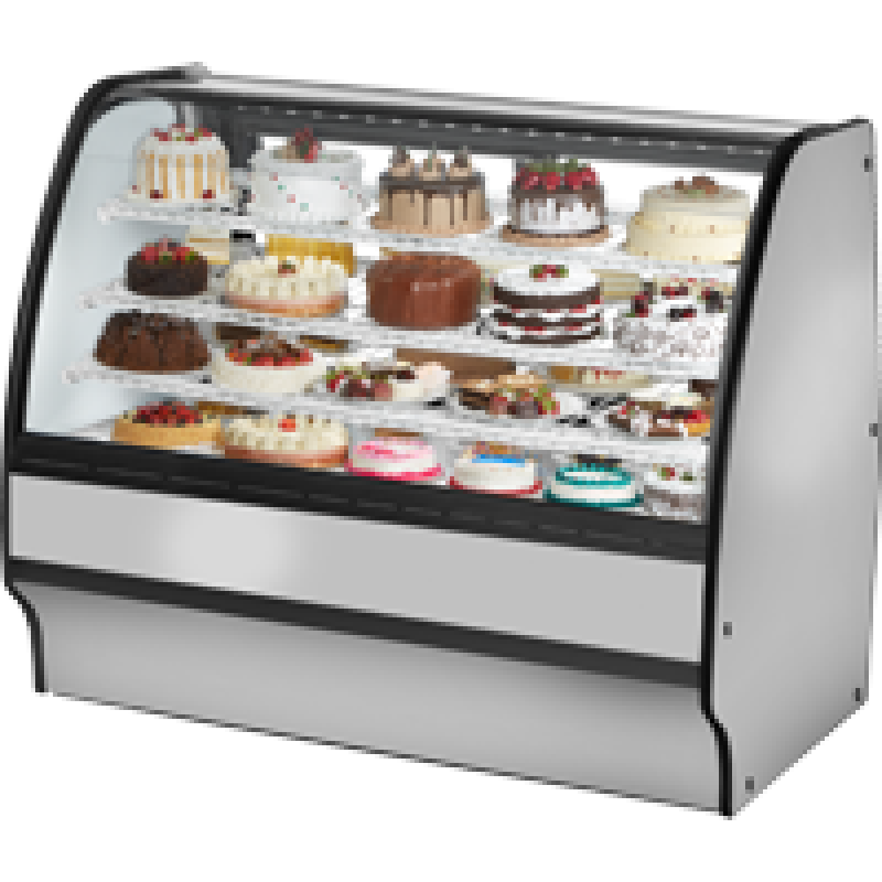 Fixed Front Curved Glass, Solid Colored End Refrigerator with Stainless Exterior and White Interior TGMR59SCSCSW