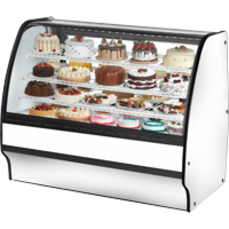Fixed Front Curved Glass, Solid Colored End Refrigerator with White Exterior and White Interior TGMR59SCSCWW