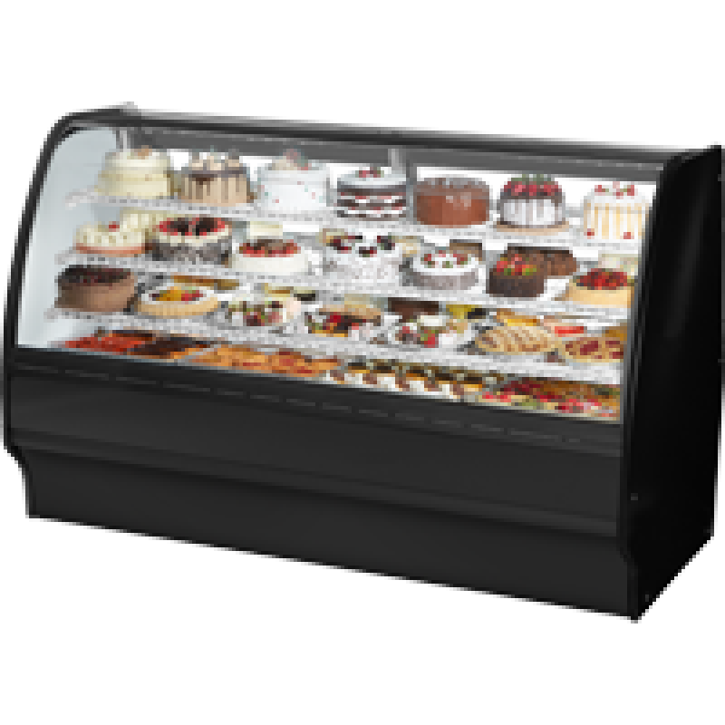 Fixed Front Curved Glass, Solid Colored End Refrigerator with Black Exterior and White Interior TGMR77SCSCBW