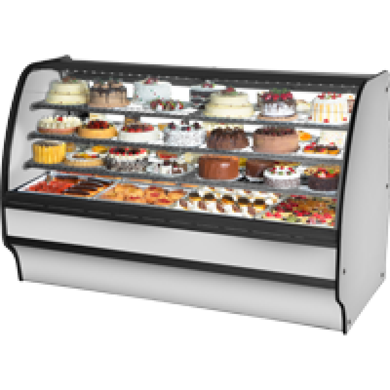Fixed Front Curved Glass, Solid Colored End Refrigerator with Stainless Exterior and White Interior TGMR77SCSCSS