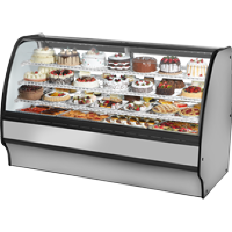 Fixed Front Curved Glass, Solid Colored End Refrigerator with Stainless Exterior and White Interior TGMR77SCSCSW